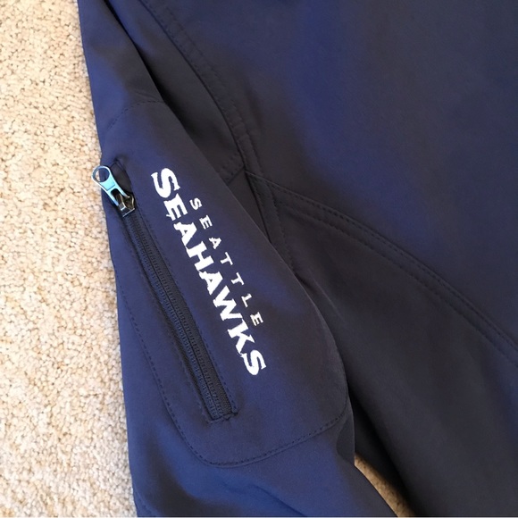 NFL Seattle Seahawks Stadium Jacket Adult Size Large Soft Shell Fleece Dark Blue - Picture 6 of 13
